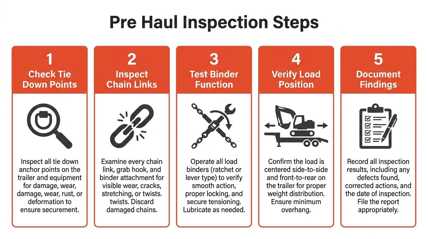 Infographic of pre haul inspection steps