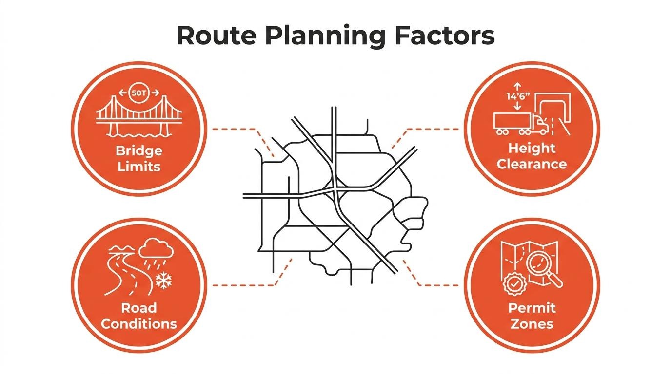 infographic of route planning factors