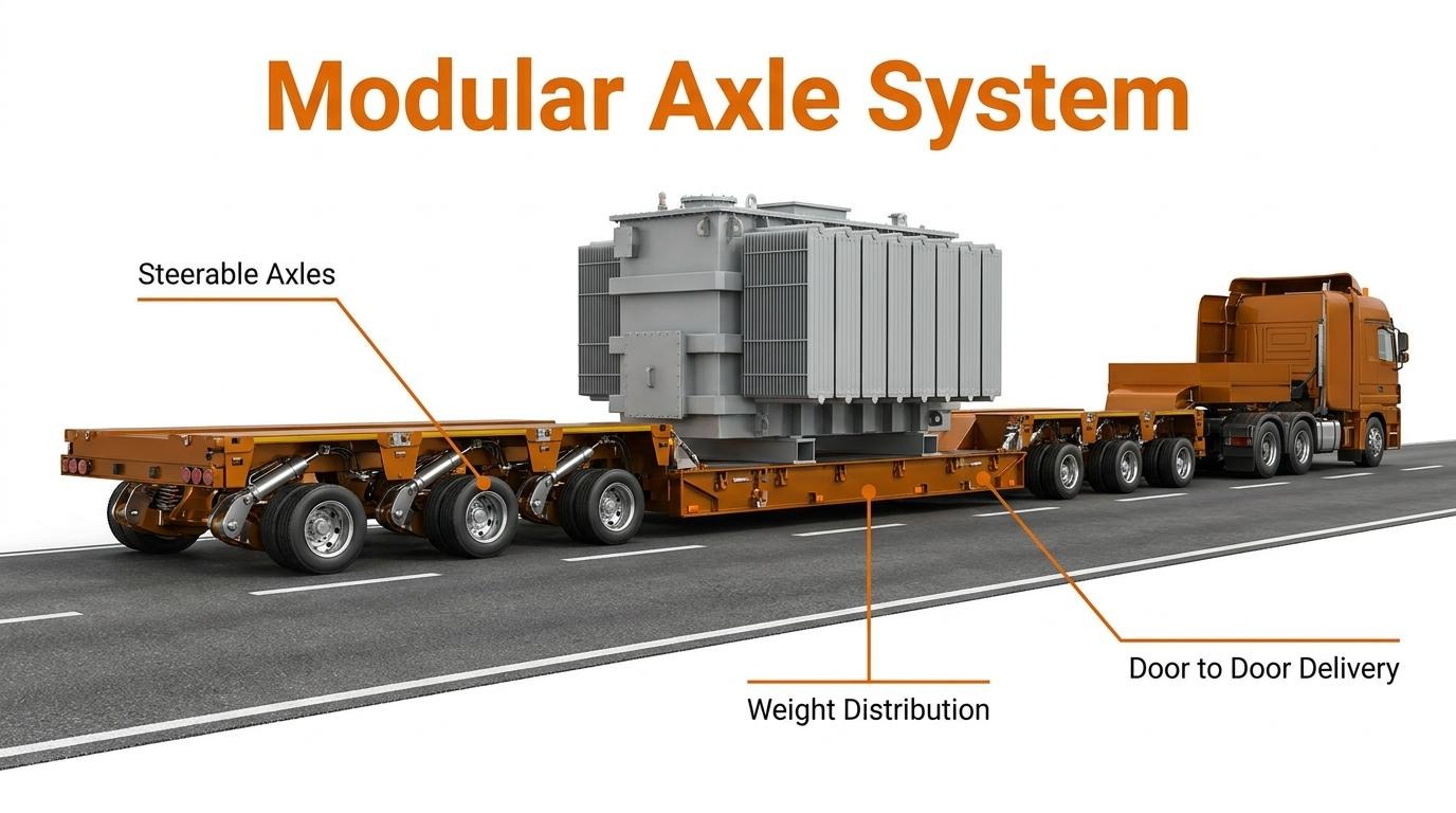 infographic of modular axle system