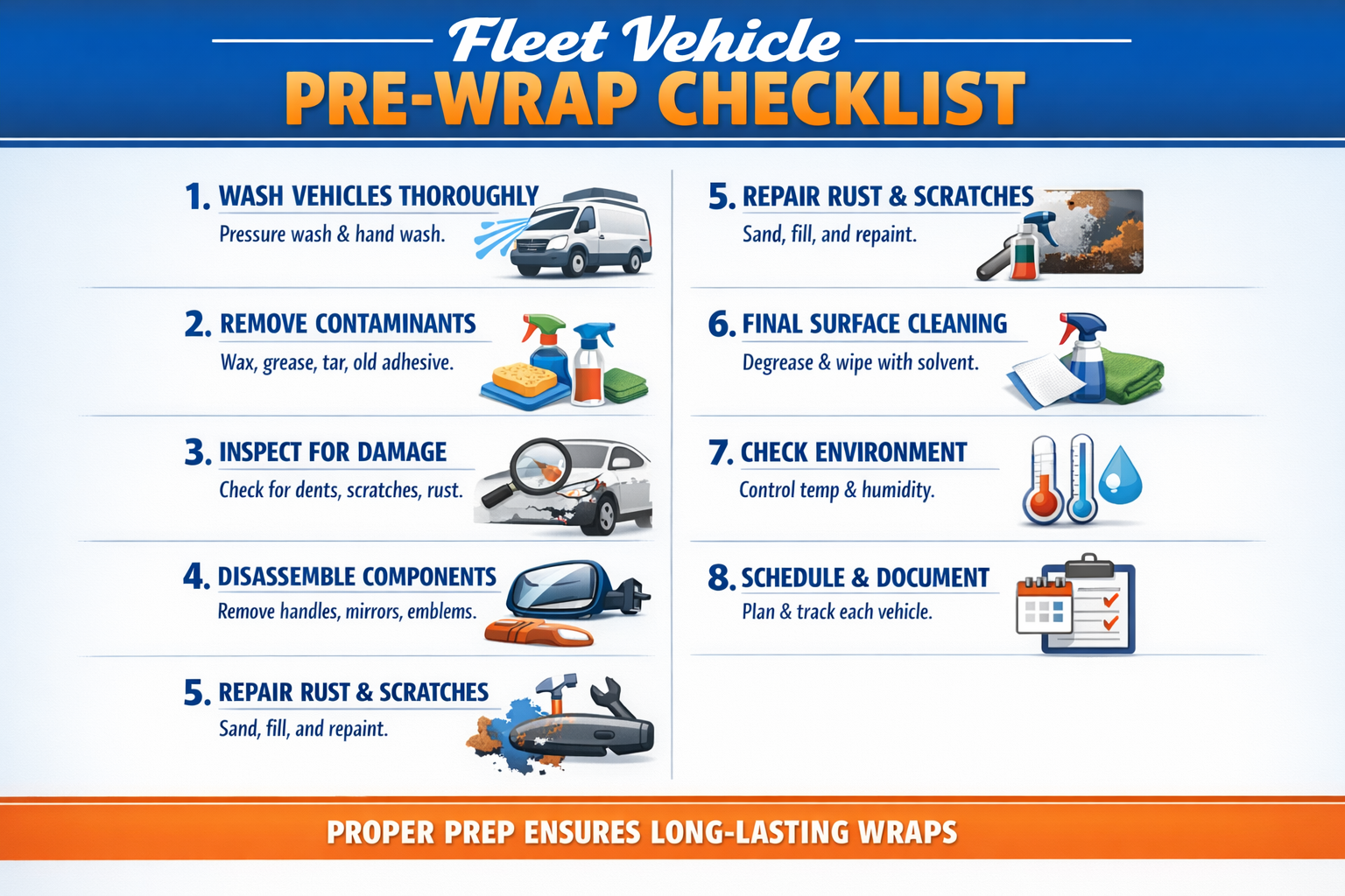 How to Prepare a Fleet of Vehicles for Wrapping: Pre-Wrap Checklist