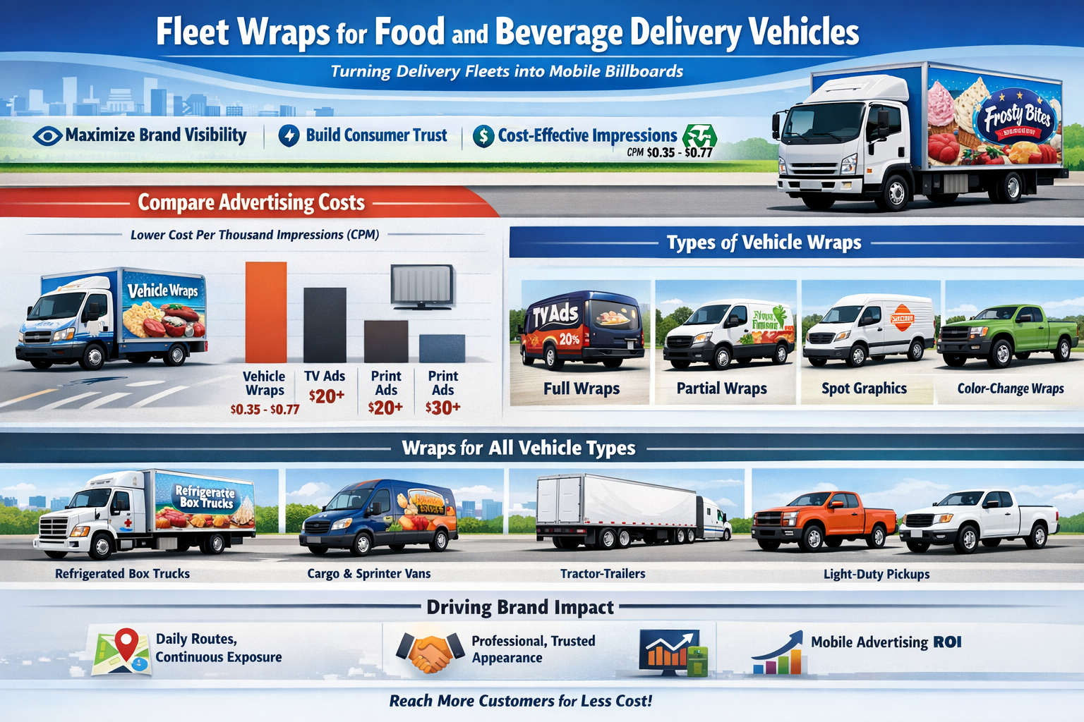 Fleet Wraps for Food and Beverage Delivery Vehicles