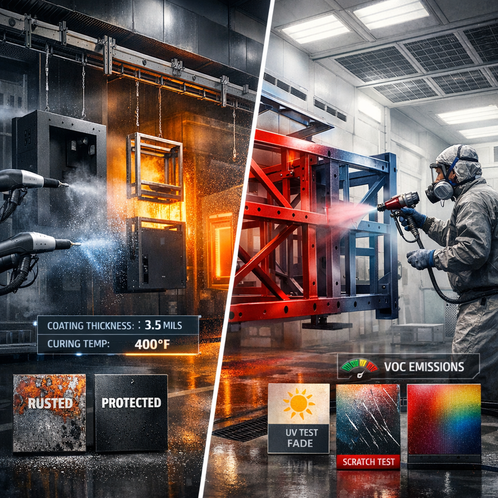 What Are the Differences Between Powder Coating and Wet Paint for Fabricated Metal?