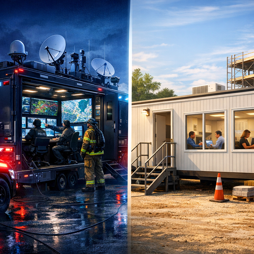 What Are the Key Differences Between a Mobile Command Center and a Mobile Office Trailer?