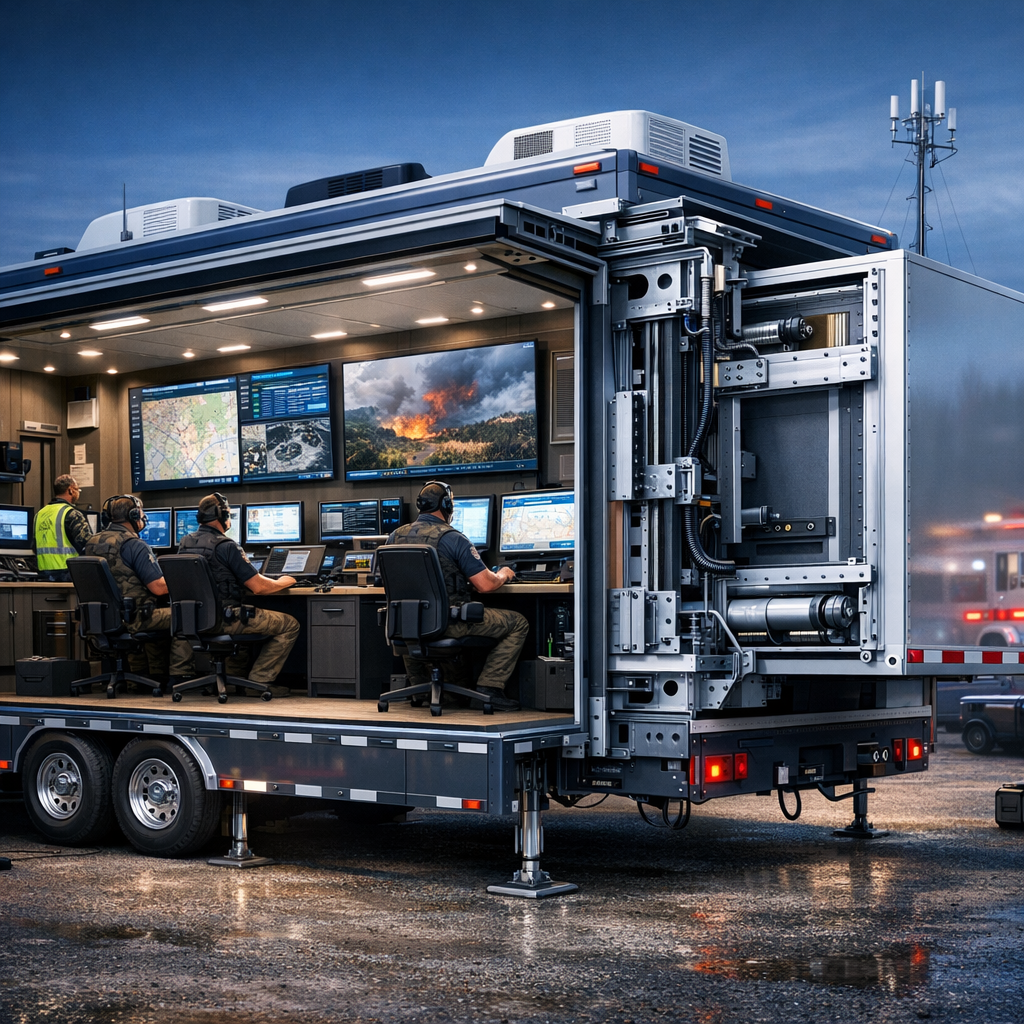 How Do Expandable Slide-Out Sections Work in Mobile Command Trailers?