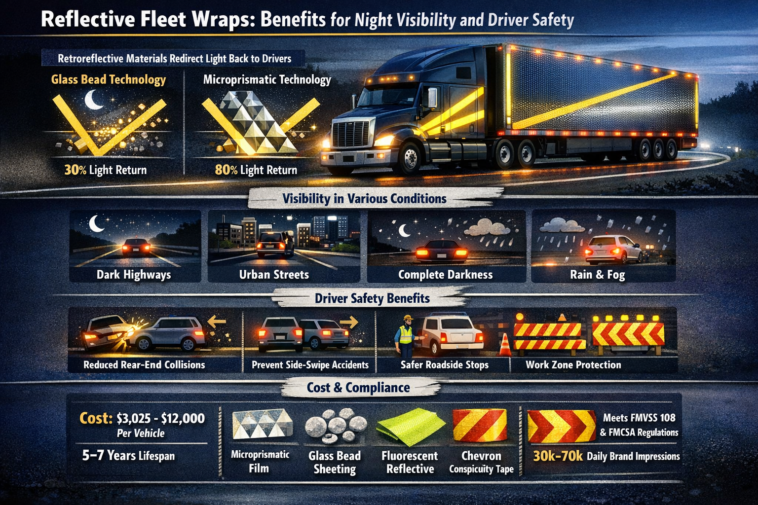 Reflective Fleet Wraps: Benefits for Night Visibility and Driver Safety