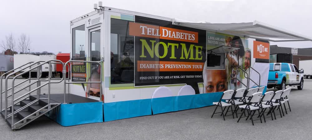 tell diabetes not me mobile medical trailer