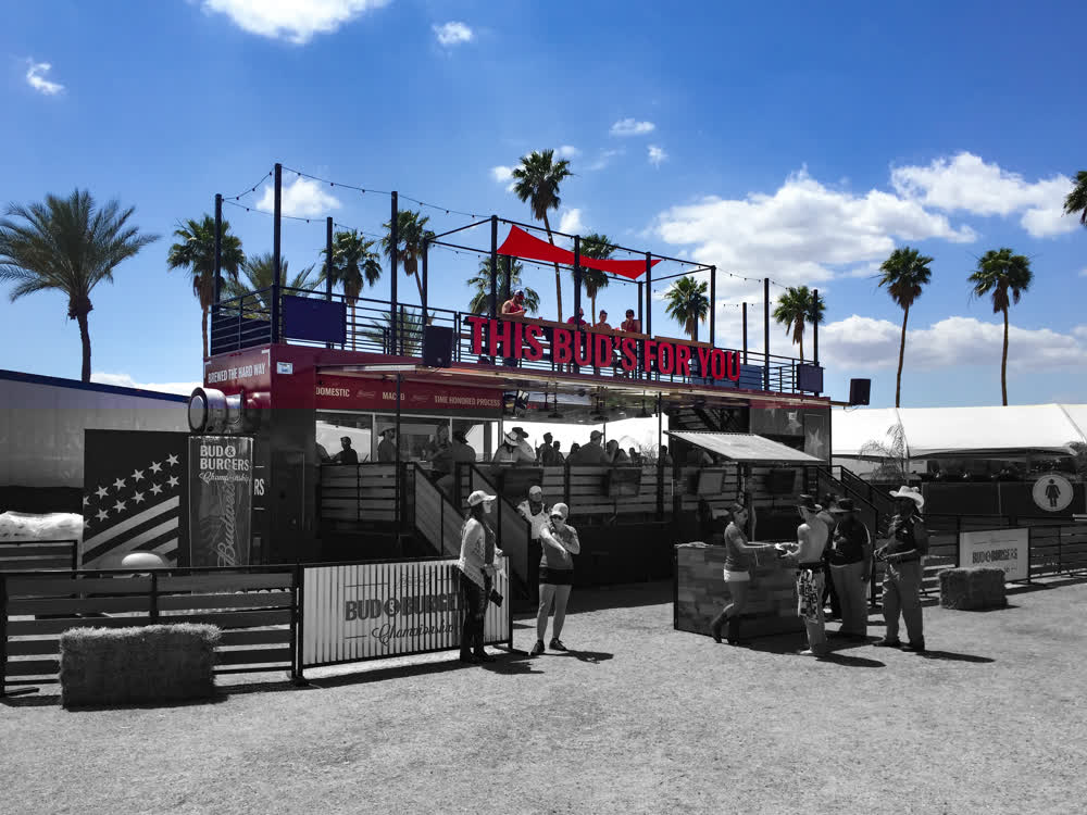 bud and burgers mobile stage trailer