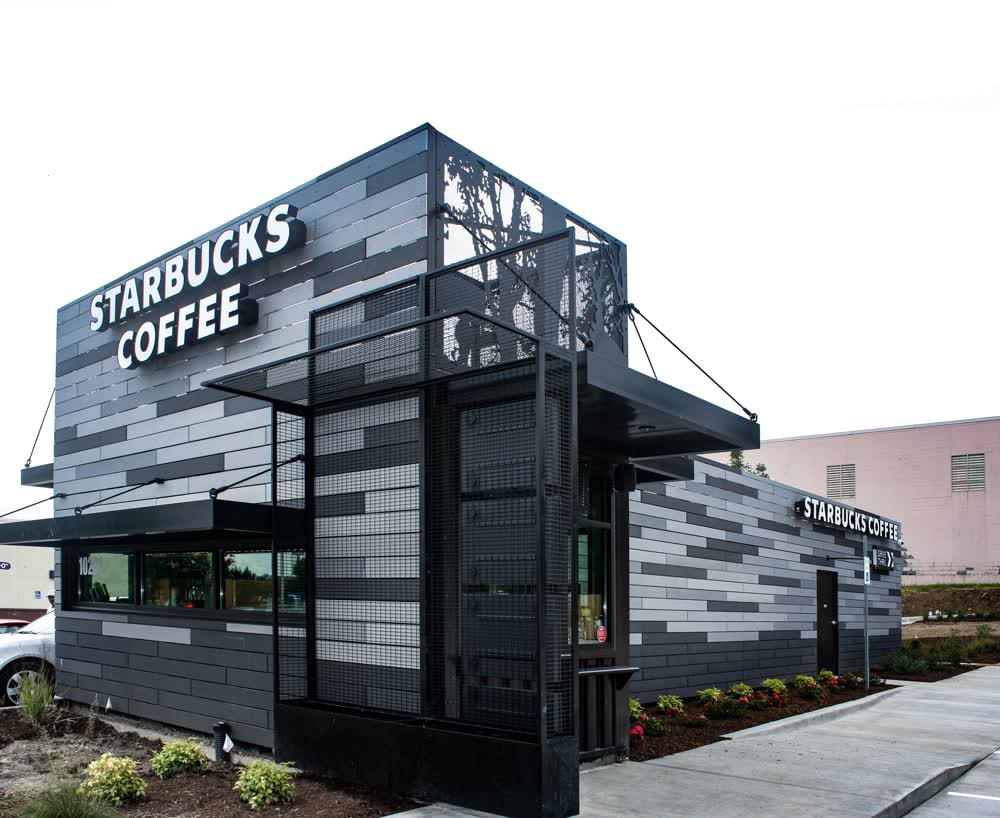 starbucks coffee shipping container restaurant