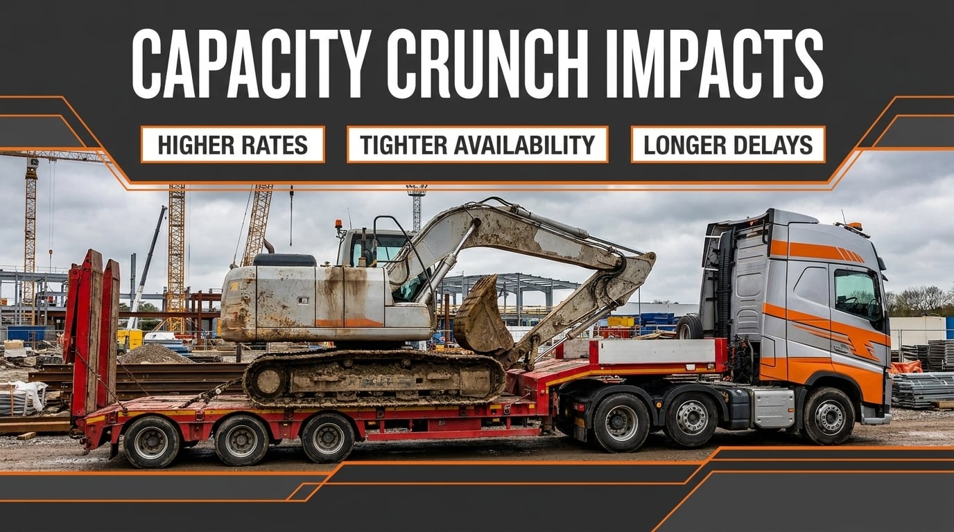 Open Deck Capacity Crunch: How It Affects Excavator Shipping Rates