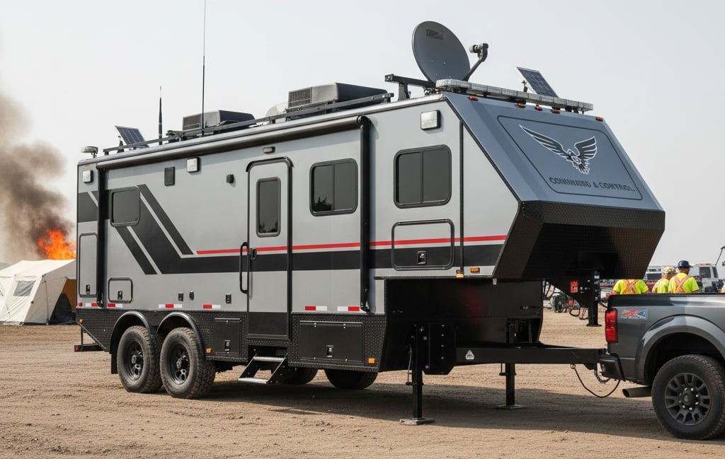 Mobile command trailer with advanced chassis and suspension for mission-ready performance