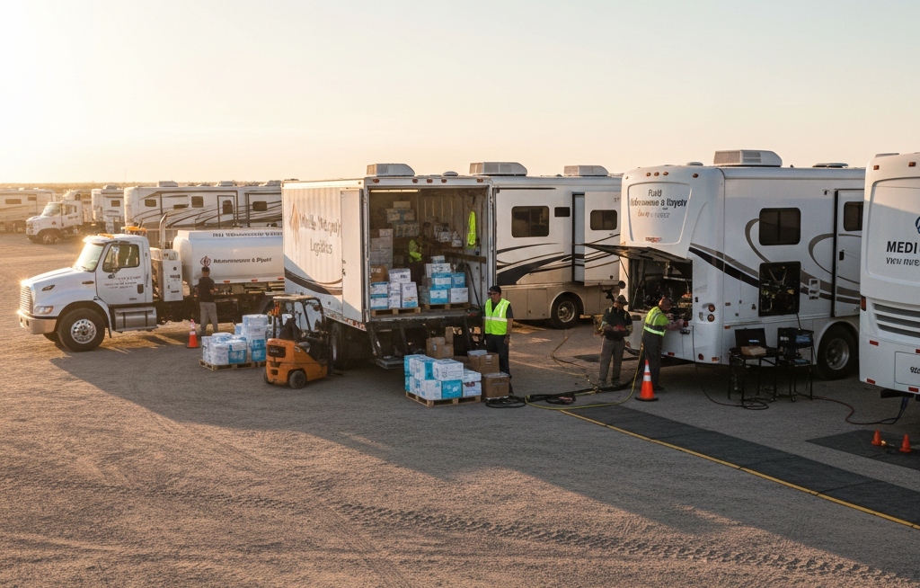 U.S. manufacturers of mobile medical and specialty vehicles showcasing various vans, trailers, and modular clinics