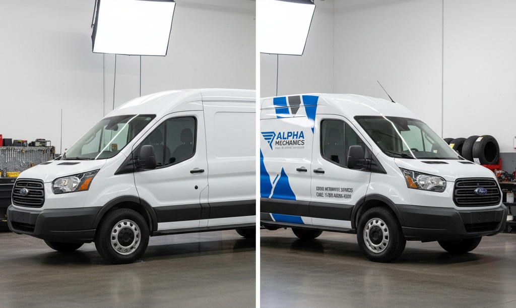 Full and partial fleet wrap graphics for different fleet sizes