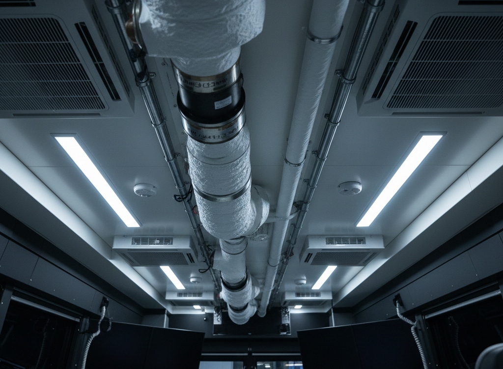 Durable and energy-efficient climate control system components in mobile command center