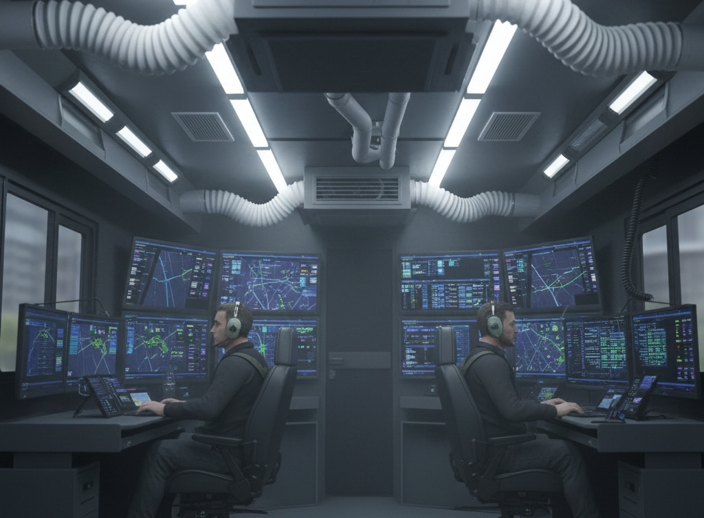 HVAC system installation in mobile command center for temperature and air quality