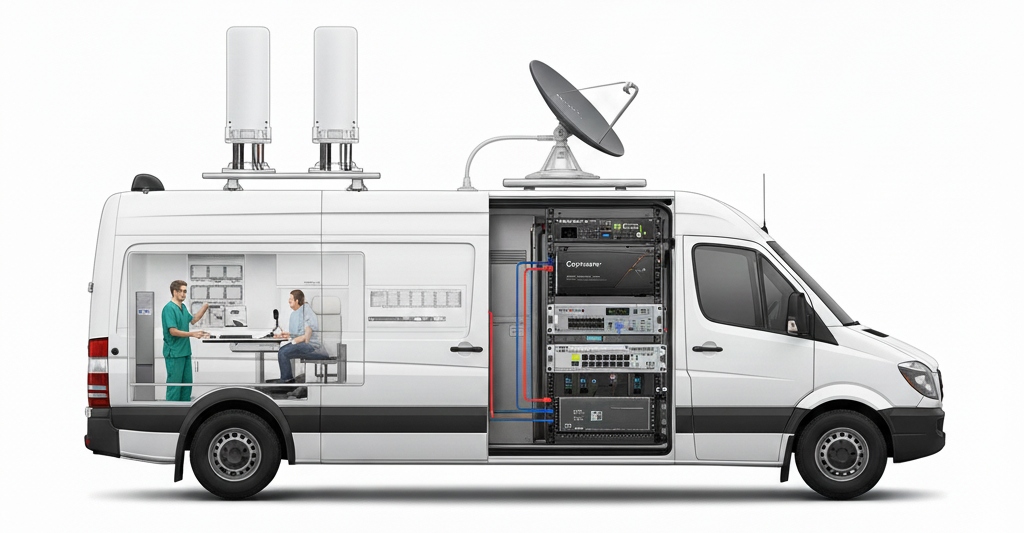 Secure network connectivity for mobile healthcare vehicle medical devices