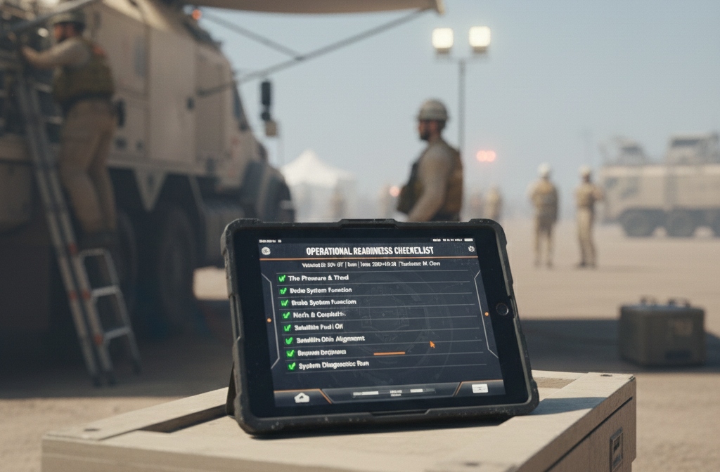 Relief trailer maintenance log and inspection checklist used during field deployment
