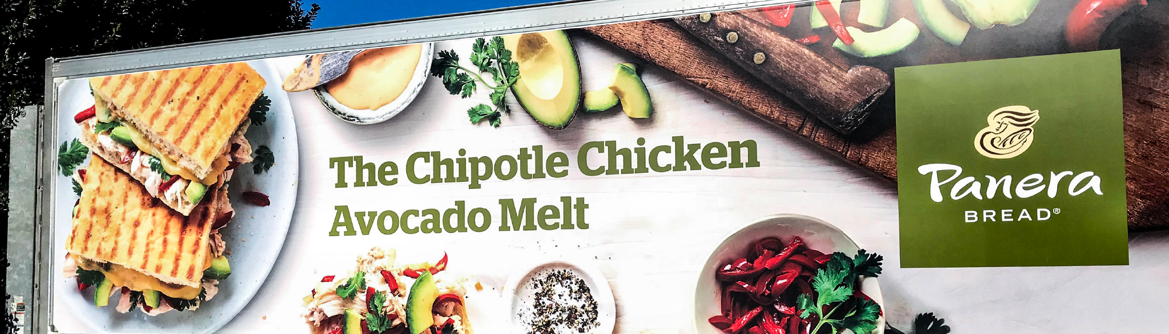 Panera Bread Southwest Chile Lime Ranch Salad advertisement custom vinyl graphics on the side of a semi trailer truck