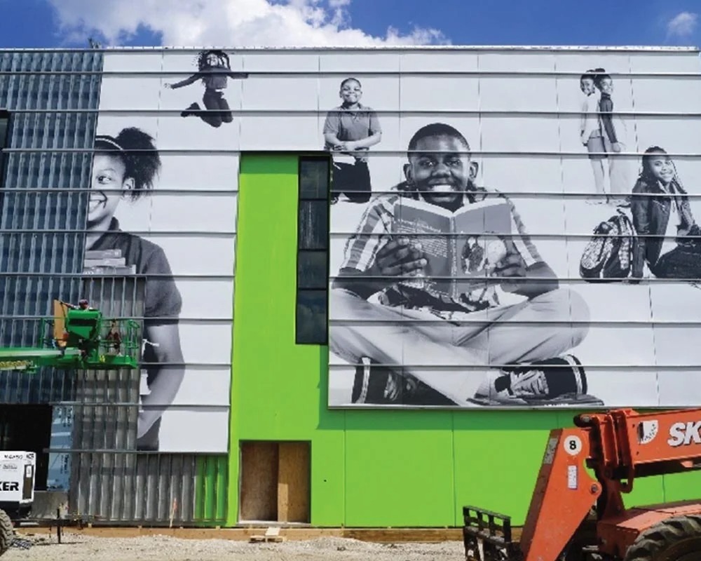 Indoor Outdoor Graphics - Building Wraps - Charter Schools