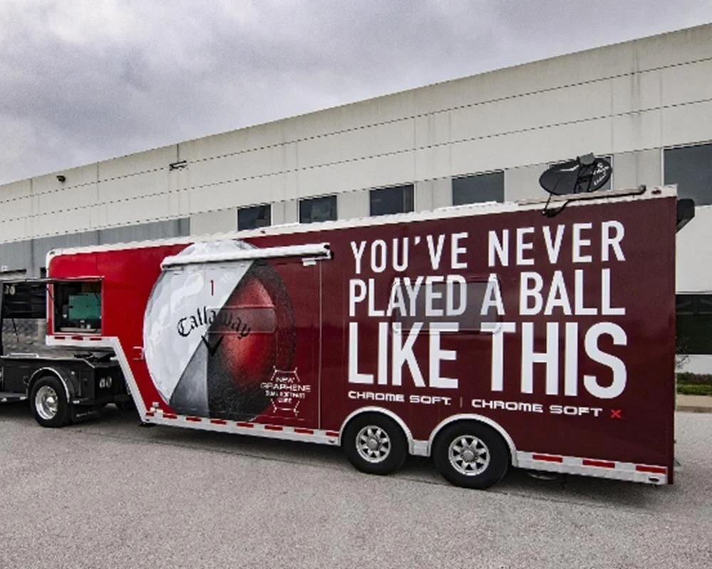 Callaway Chrome Soft golf ball trailer wrap with