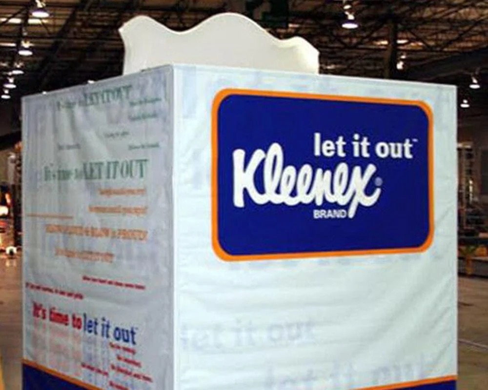 Giant Kleenex box prop with the