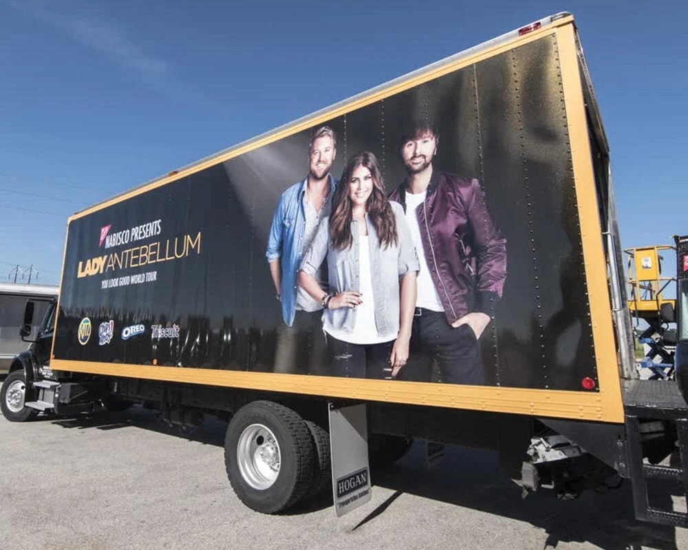 Lady Antebellum (Lady A) mobile billboard truck for the You Look Good World Tour, sponsored by Nabisco, Oreo, and Triscuits.