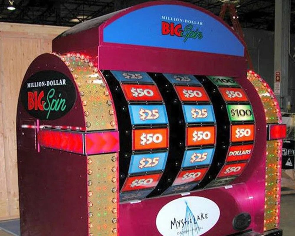 Million Dollar Big Spin promotional prize wheel with dollar amounts for a casino hotel experiential event.