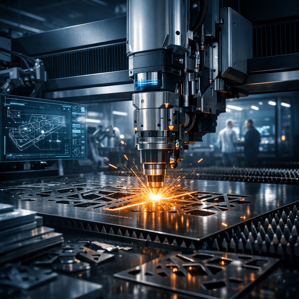 cnc laser cutting high tech manufacturing facility