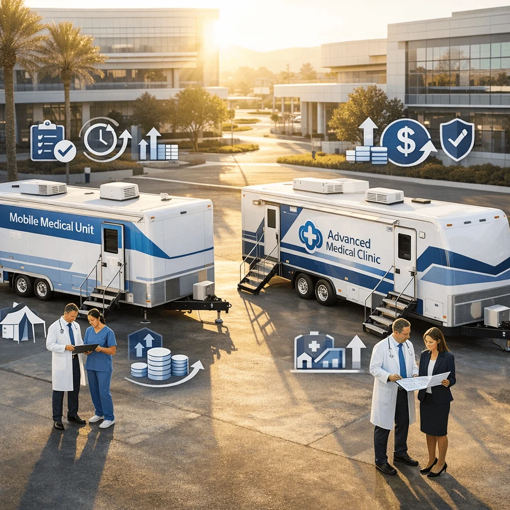 modern medical trailers corporate healthcare setting