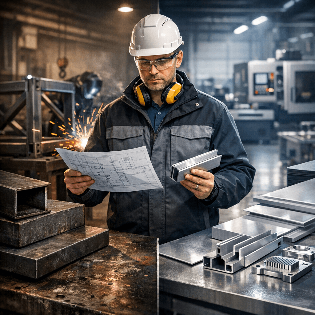 steel vs aluminum fabrication comparison engineering workshop